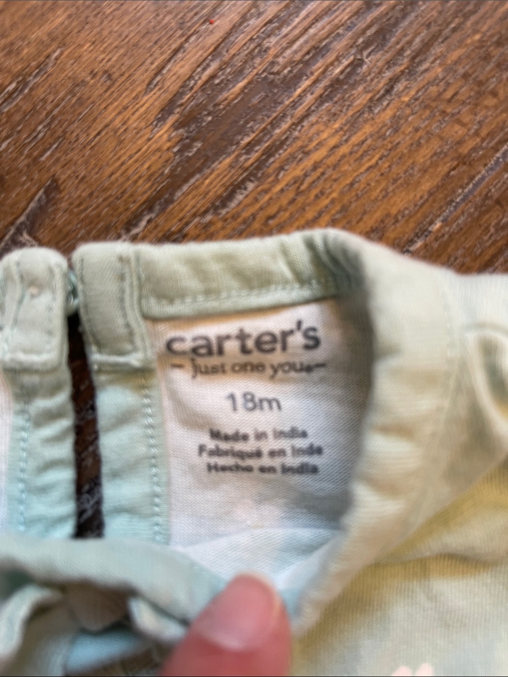 Carter's Sage Green Floral Dress Bodysuit with White Flowers - Picture 2 of 4
